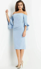Straight Sleeveless Sheath Classic Off the shoulder Knee Length Long Prom Dress For Sale For Women