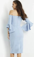 Straight Sleeveless Sheath Classic Off the shoulder Knee Length Long Prom Dress For Sale For Women