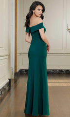 Straight Sleeveless Sheath Formal Off the shoulder Floor length Prom Dress For Sale For Women