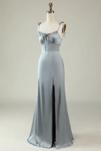 Straight Sleeveless Sheath Modern Off the shoulder Floor length Party Dress Hot Sale For Ladies