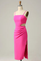 Straight Sleeveless Sheath Trendy Off the shoulder Short Party Dress For Sale For Ladies