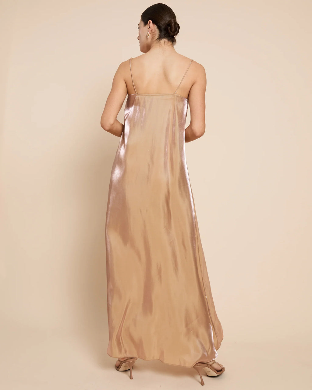 Dress Minimalist Straight Tube Floor-Length Sleeveless Party Dresses Square Neck Solid Color Open Back Evening Dress