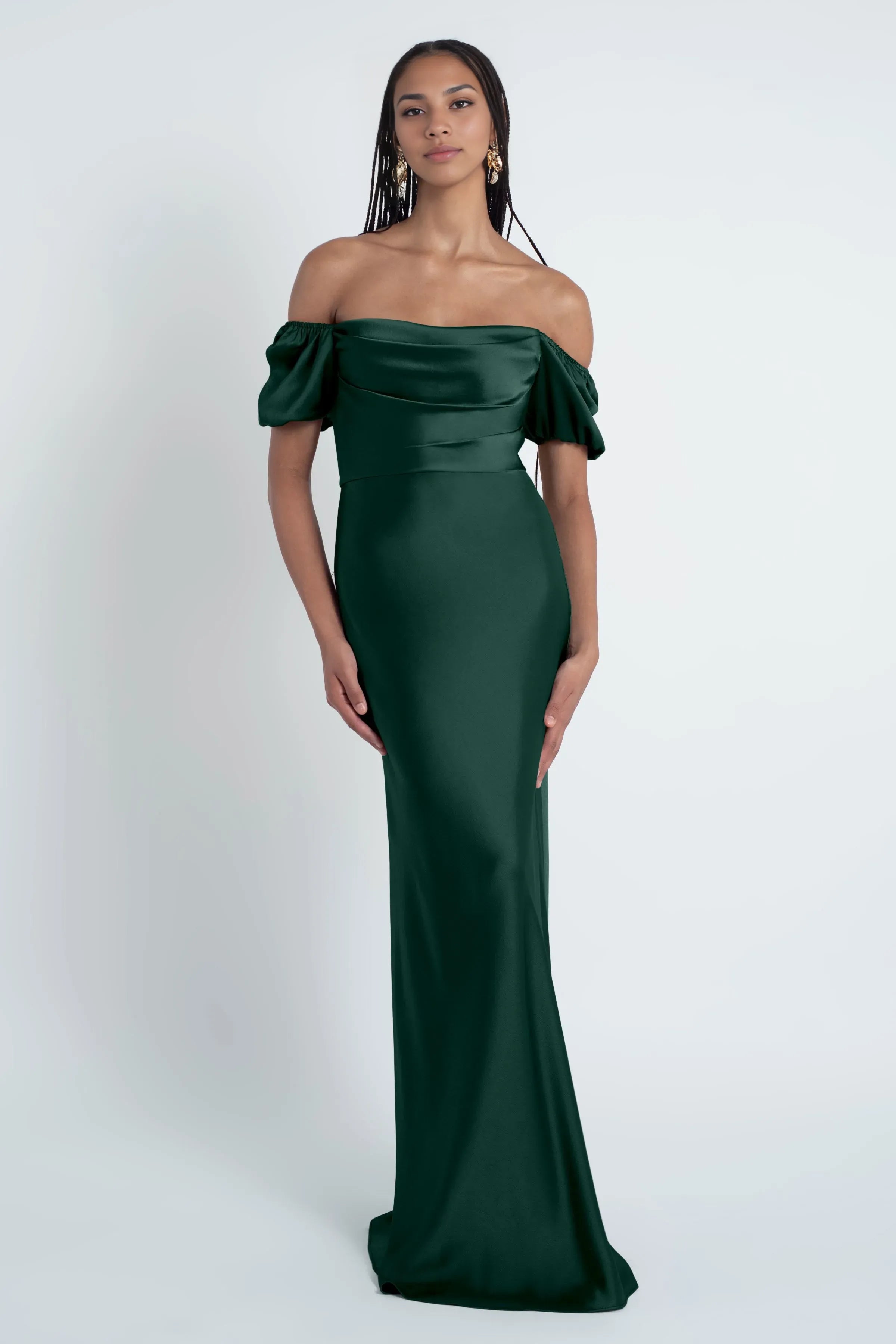 Straight Tube Straight Neck No Slit Short Sleeves Affordable Evening Dresses Backless Trendy Floor Length Ball Gowns