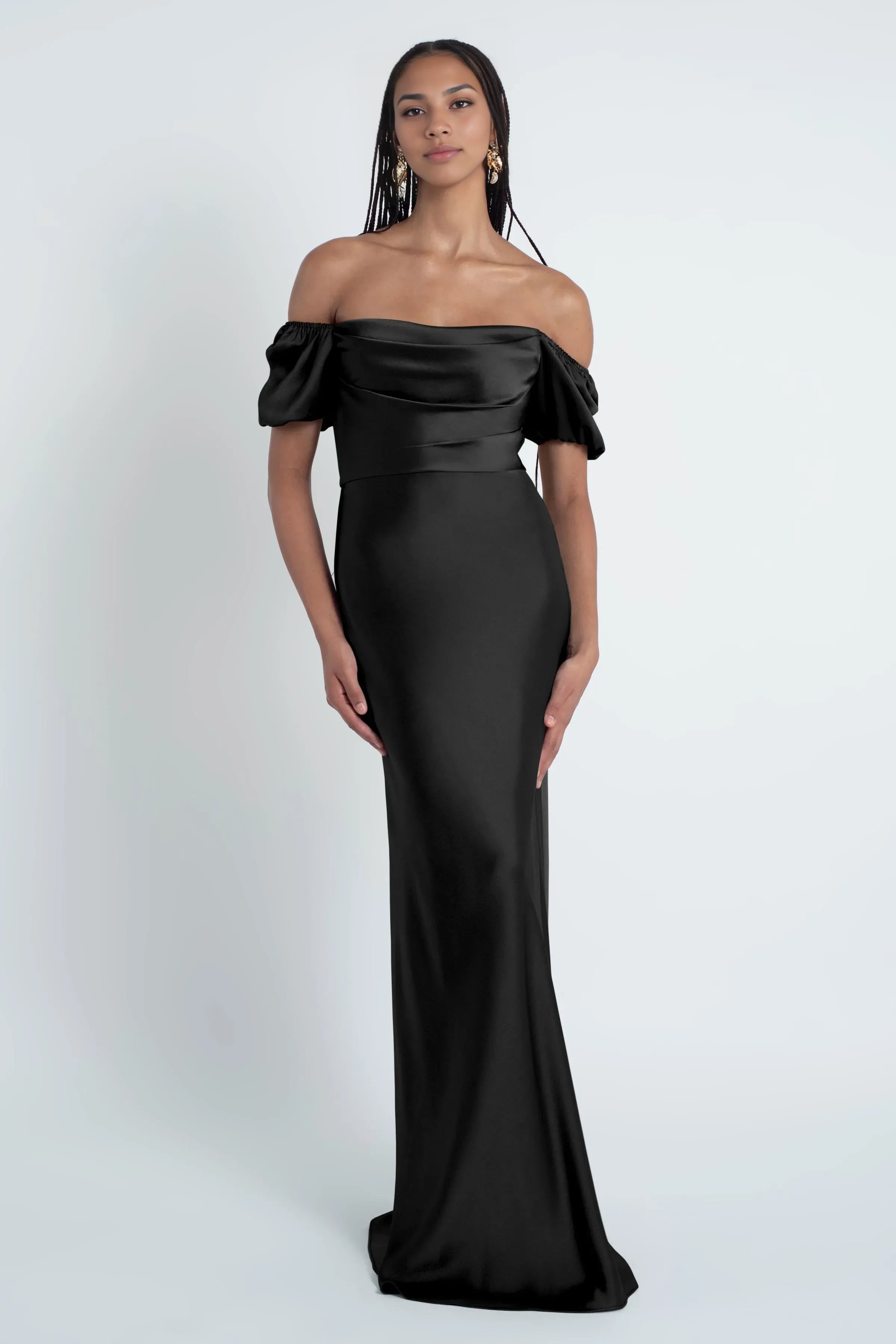 Straight Tube Straight Neck No Slit Short Sleeves Affordable Evening Dresses Backless Trendy Floor Length Ball Gowns