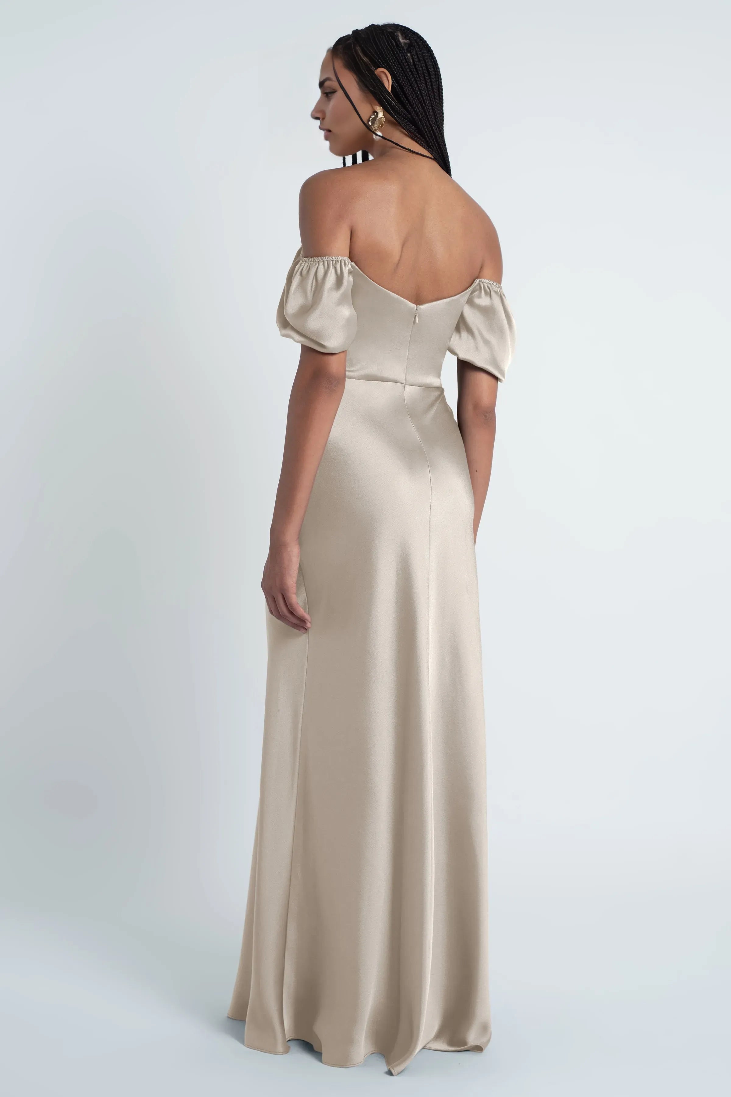 Straight Tube Straight Neck No Slit Short Sleeves Affordable Evening Dresses Backless Trendy Floor Length Ball Gowns