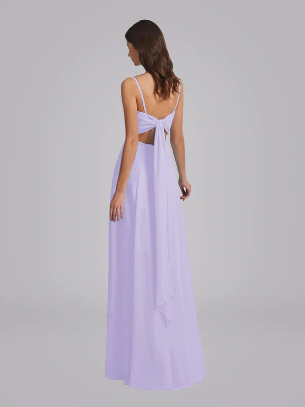 Long Chiffon Bridesmaid Dresses With Spaghetti Straps Elegant Lightweight Gowns For Bridesmaids