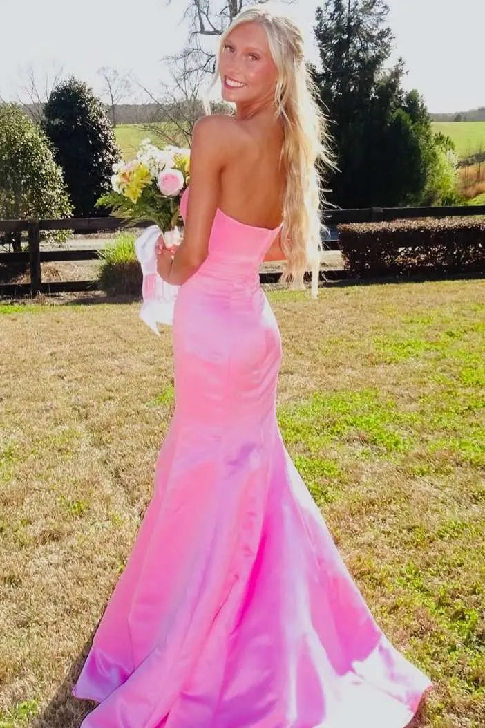 Strapless Bow Cutout Mermaid Prom Dress
