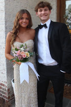 Strapless Sweetheart Midi Formal Prom Dress