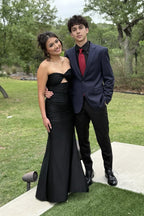 Ruched Mermaid Strapless Sweetheart Cutout Zipper-Back Floor-Length Prom Dress