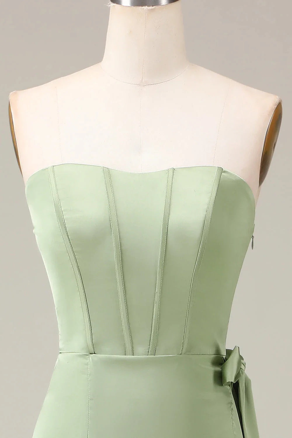 Strapless Sleeveless A-line Classic Matcha Off the shoulder Floor length Party Dress For Sale For women