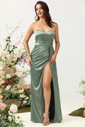 Strapless Sleeveless Column Formal Off the shoulder Floor length Party Dress Hot Sale For Ladies