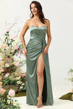 Strapless Sleeveless Column Formal Off the shoulder Floor length Party Dress Hot Sale For Ladies