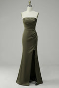 Strapless Sleeveless Mermaid Simple Off the shoulder Floor length Party Dress For Sale For Ladies