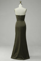Strapless Sleeveless Mermaid Simple Off the shoulder Floor length Party Dress For Sale For Ladies