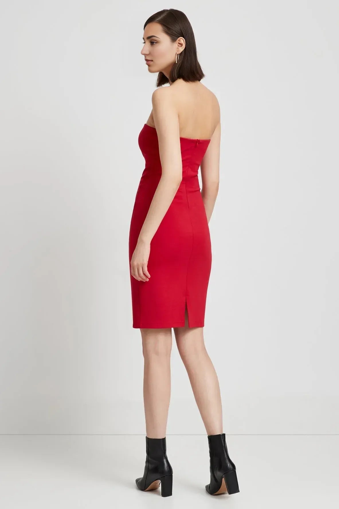 Stretchy Strapless Ruched Bodycon Mini Length For Sale Prom Dress ﻿