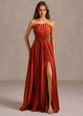 Striking A Line Strapless Sleeveless Cut Out Back Floor Length For Ladies Prom Dress