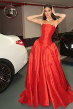 Striking A-Line Strapless Sweetheart Lace-Up Corset Floor-Length Evening Ball Gown