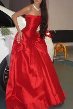 Striking A-Line Strapless Sweetheart Lace-Up Corset Floor-Length Evening Ball Gown