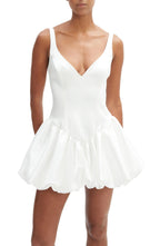 Striking Bubble Hem Plunging V Neck Sleeveless Open Back Short Length Homecoming Dress