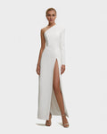 Striking Mermaid One Shoulder Long Sleeve Zipper Back Floor Length Evening Dress