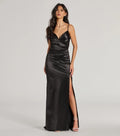 Striking Sheath Plunge Neck Spaghetti Strap Open Back Floor Length Prom Dress
