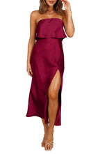Striking Sheath Strapless Sleeveless Zipper Back Midi Evening Dress
