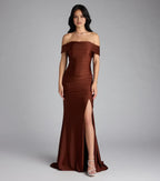Striking Trumpet Off Shoulder Short Sleeve Open Back Floor Length Prom Dress