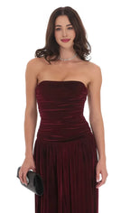 Stunner A-Line/Princess Strapless Neck Sleeveless Zipper Up Floor-Length Prom Dress