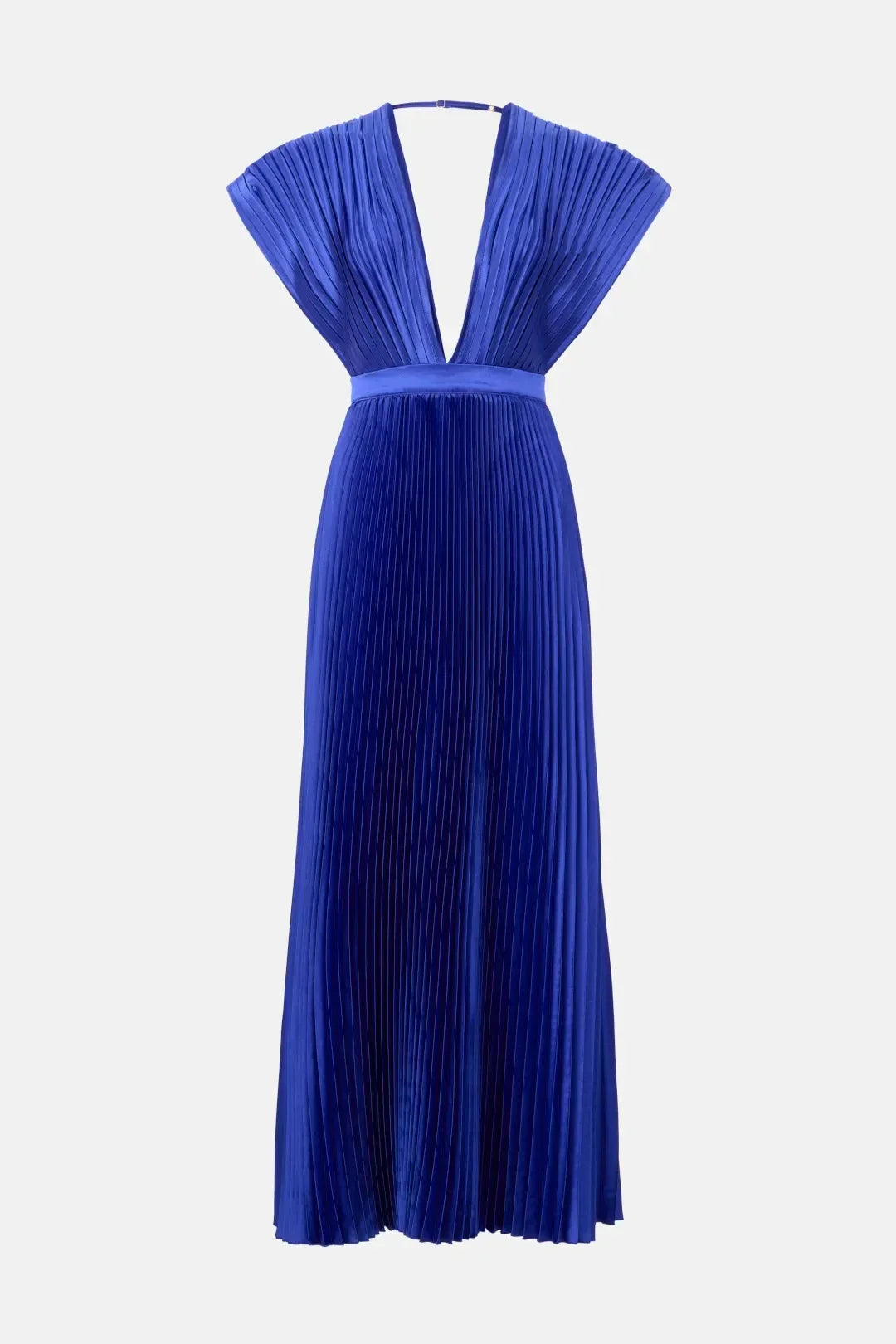 Stunning Sheath Plunging V Neck Cap Sleeve Open Back Floor Length Plus Size Prom Dress