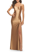 Stunning Sheath Square Neck Sleeveless Criss Cross Back Floor Length Evening Dress