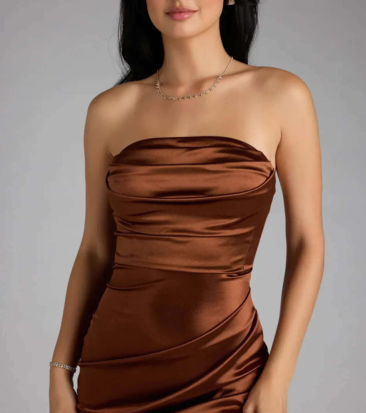 Stunning Trumpet Strapless Sleeveless Open Back Floor Length Prom Dress