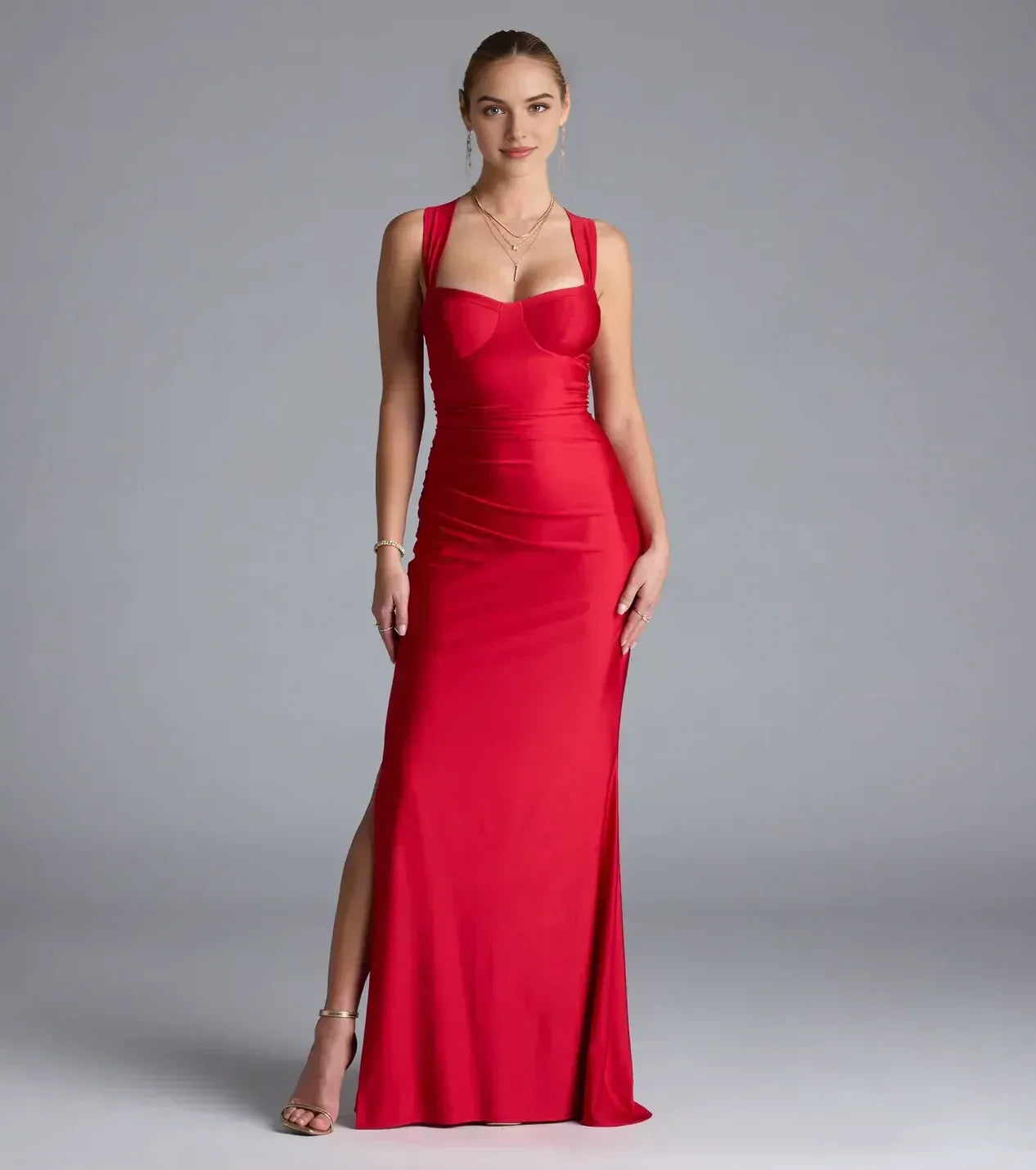 Stunning Trumpet Sweetheart Neck Sleeveless Criss Cross Back Floor Length Prom Dress