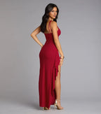 Stunning Trumpet V Neck Sleeveless Zipper Back Floor Length Prom Dress