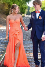 Mermaid Sweetheart Sleeveless Split Floor Length Prom Dress