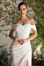 Sheath/Column Off the Shoulder Sleeveless Floor-Length Wedding Dress