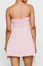Stylish Fit and Flare Strapless Sleeveless Ruched Back Short Homecoming Dress