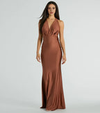 Stylish Mermaid Halter Neck Sleeveless Tie Back Floor Length Prom Dress