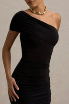 Stylish Mermaid One Shoulder Ruched Back Floor Length Evening Dress