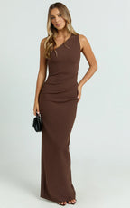 Stylish Mermaid One Shoulder Sleeveless Ruched Back Floor Length Plus Size Evening Dress