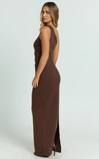 Stylish Mermaid One Shoulder Sleeveless Ruched Back Floor Length Plus Size Evening Dress