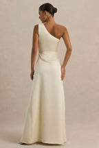 Stylish Mermaid One Shoulder Sleeveless Zipper Back Floor Length Evening Dress