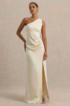 Stylish Mermaid One Shoulder Sleeveless Zipper Back Floor Length Evening Dress