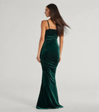 Stylish Mermaid Square Neck Spaghetti Strap Ruched Back Floor Length Prom Dress