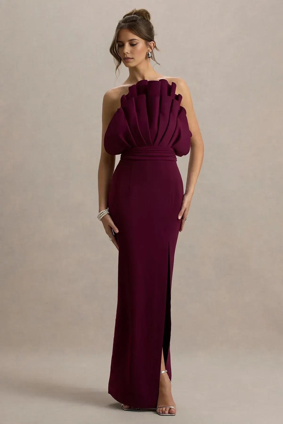 Stylish Mermaid Strapless Sleeveless Lace Up Back Floor Length Evening Dress