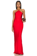 Stylish Sheath Halter Neck Sleeveless Lace Up Back Floor Length Evening Dress