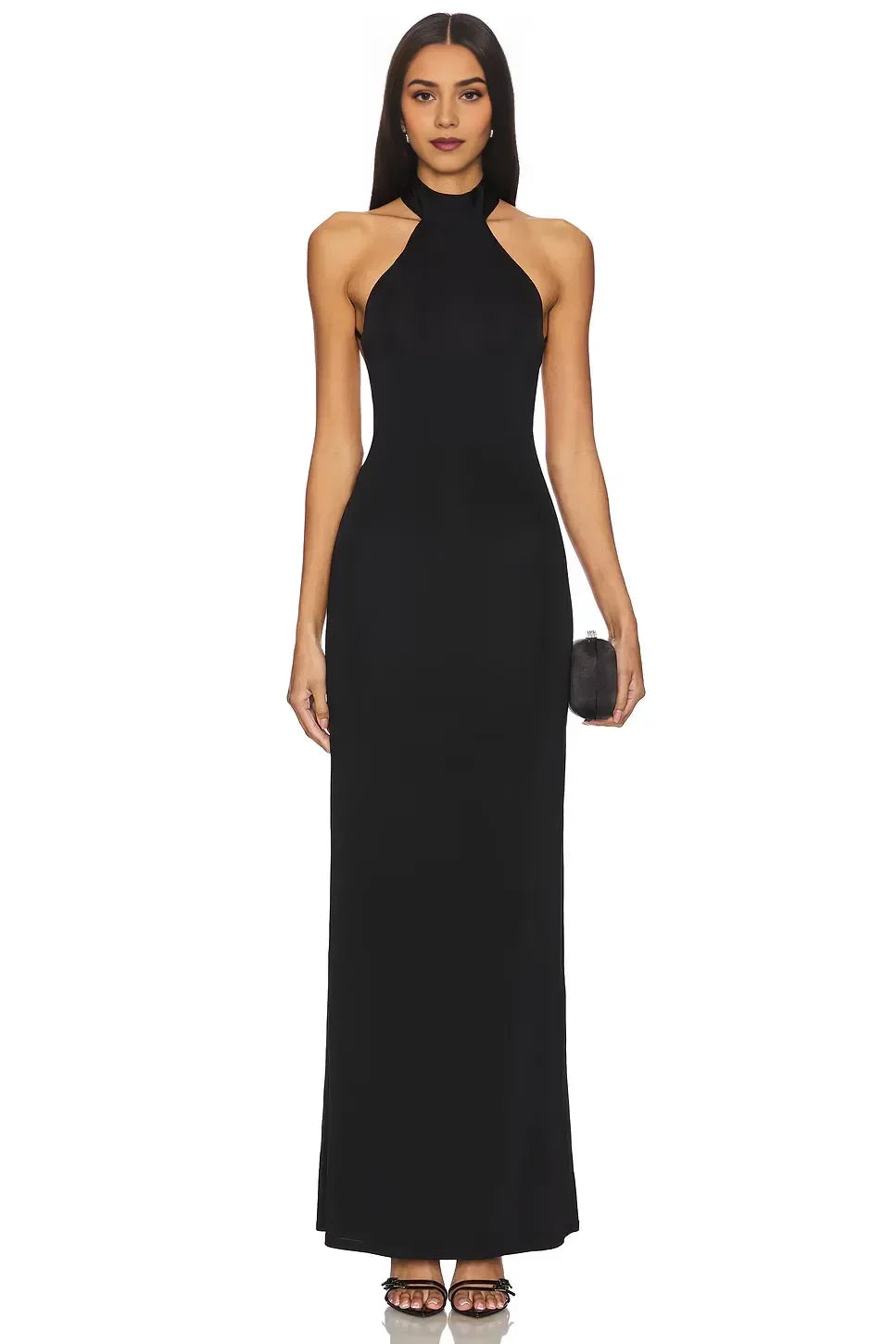 Stylish Sheath Halter Neck Sleeveless Lace Up Open Back Floor Length Evening Dress