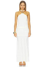 Stylish Sheath Halter Neck Sleeveless Ruched Back Floor Length Evening Dress