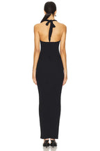 Stylish Sheath Halter Neck Sleeveless Tie Back Floor Length Evening Dress
