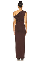 Stylish Sheath One Shoulder Draped Sleeve Floor Length Evening Dress