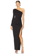 Stylish Sheath One Shoulder Long Sleeve Zipper Back Floor Length Evening Dress